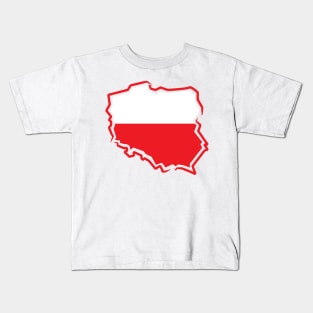 Polish Flag Map Polska Kids T-Shirt